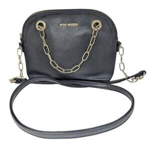 Steve Madden Black PVC Gold Chain Dome Crossbody Purse